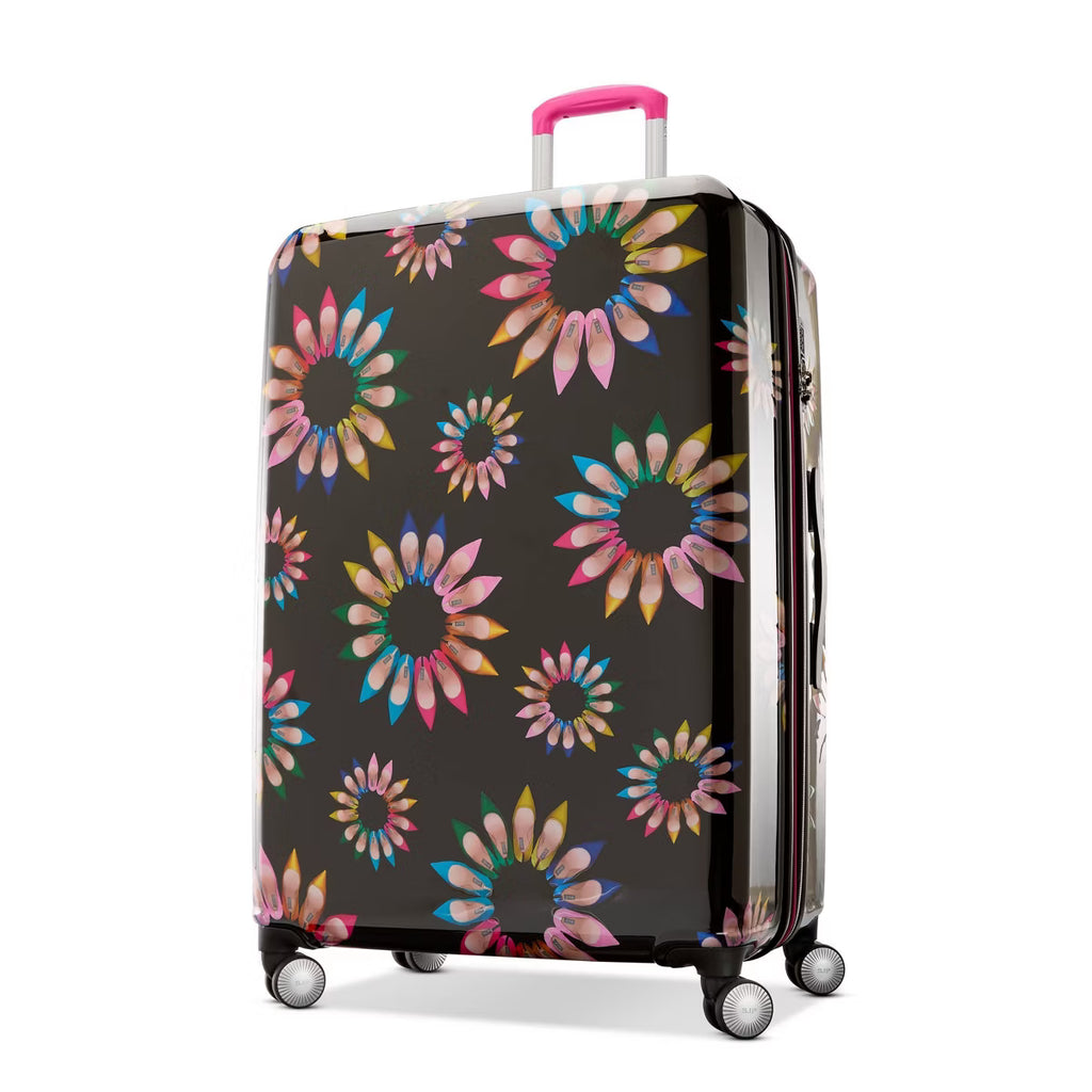 Sarah Jessica Parker Hardside Expandable Spinner Suitcase with 2 Packing Cubes - Black Shoe Wheel