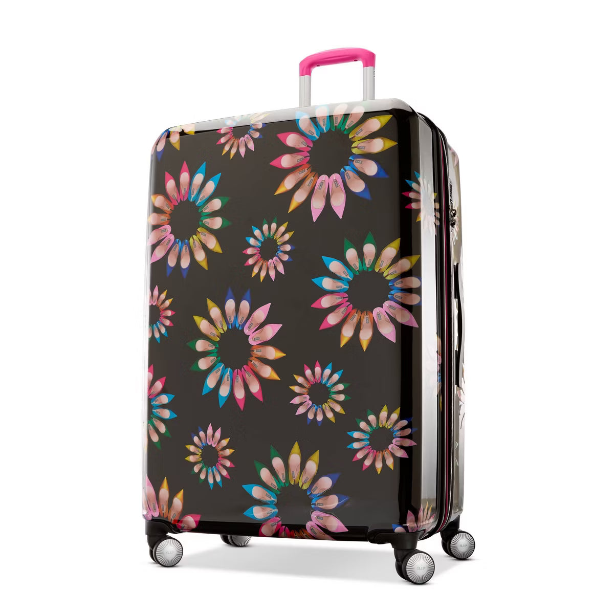 Sarah Jessica Parker Hardside Expandable Spinner Suitcase with 2 Packing Cubes - Black Shoe Wheel