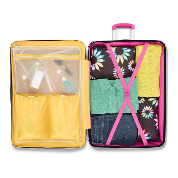 Sarah Jessica Parker Hardside Expandable Spinner Suitcase with 2 Packing Cubes - Black Shoe Wheel