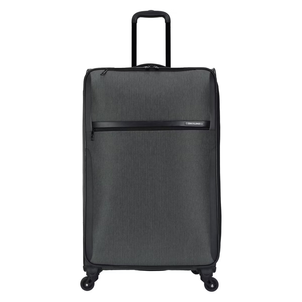 Skyline Large Checked Spinner Wheels Suitcase - Gray