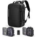 Vacuum Compression Travel Backpack, Expandable 35L to 45L Carry-On, TSA Lock & Shoe Compartment, Black