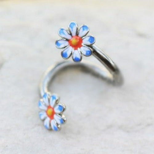 316L Stainless Steel Daisy Flower Cartilage Twist Jewelry